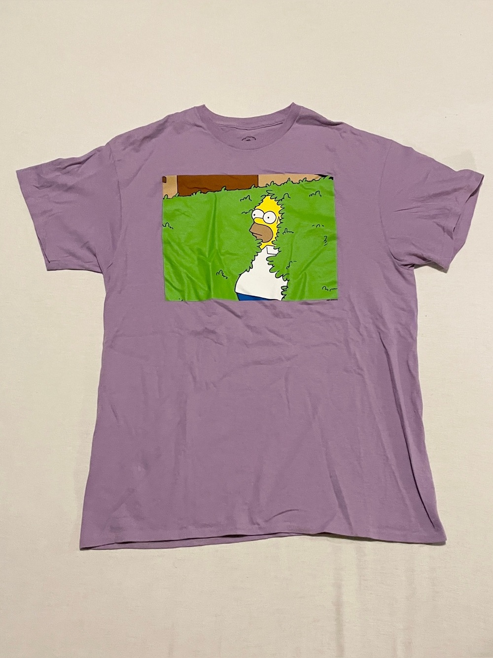 The Simpsons Homer Simpson Bush Meme T-Shirt Lavender Purple Mens M Medium